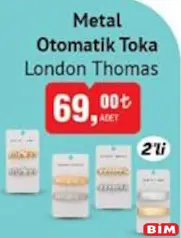LONDON THOMAS METAL OTOMATİK TOKA 2'Lİ
